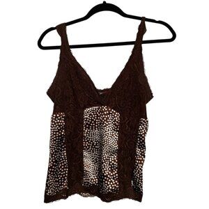 Brown Lace Polka Dot Camisole
